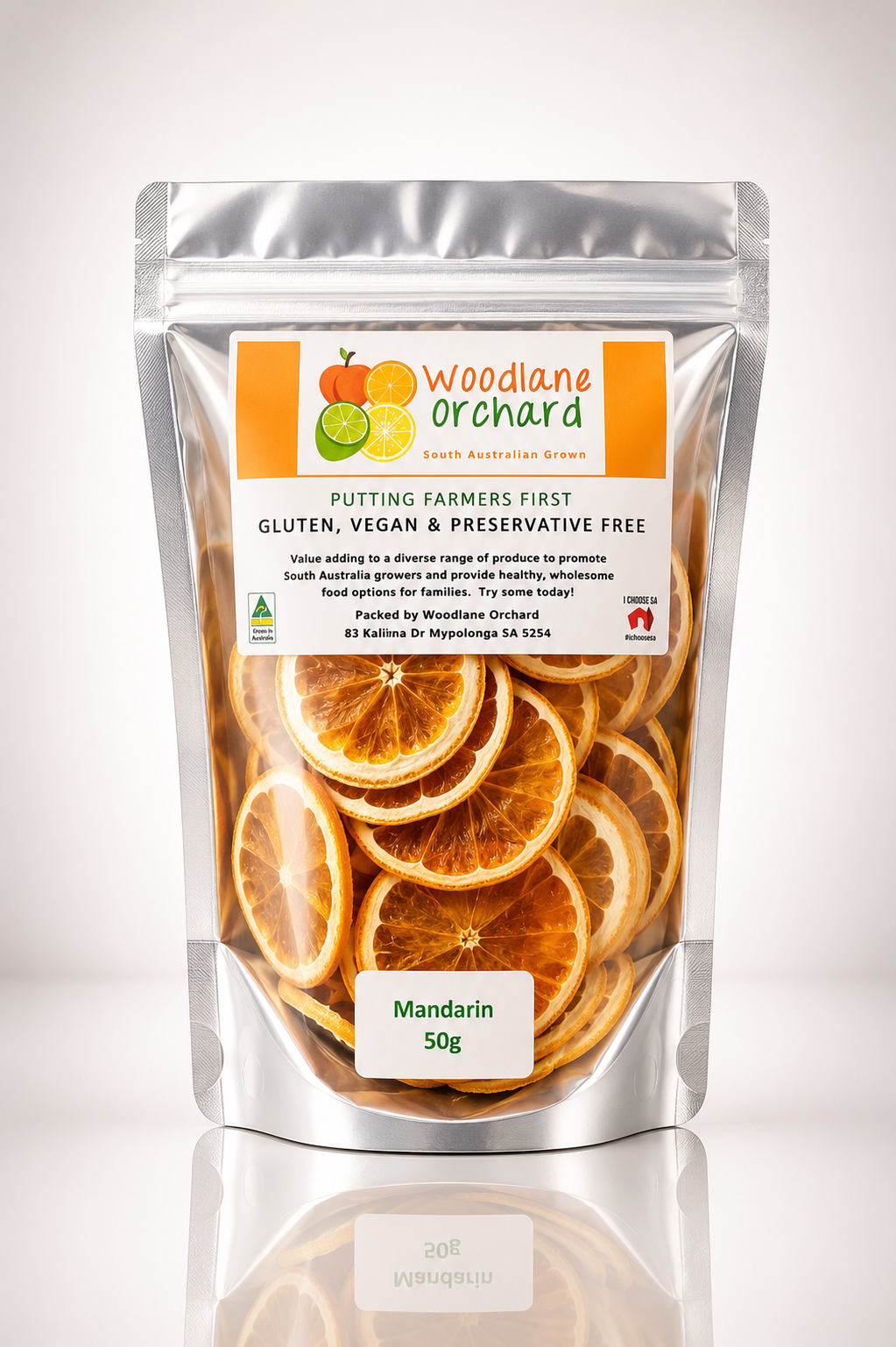 Woodlane Orchard premium Dried Mandarin Seasonal Fresh South Australian Fruit Naturally air dried