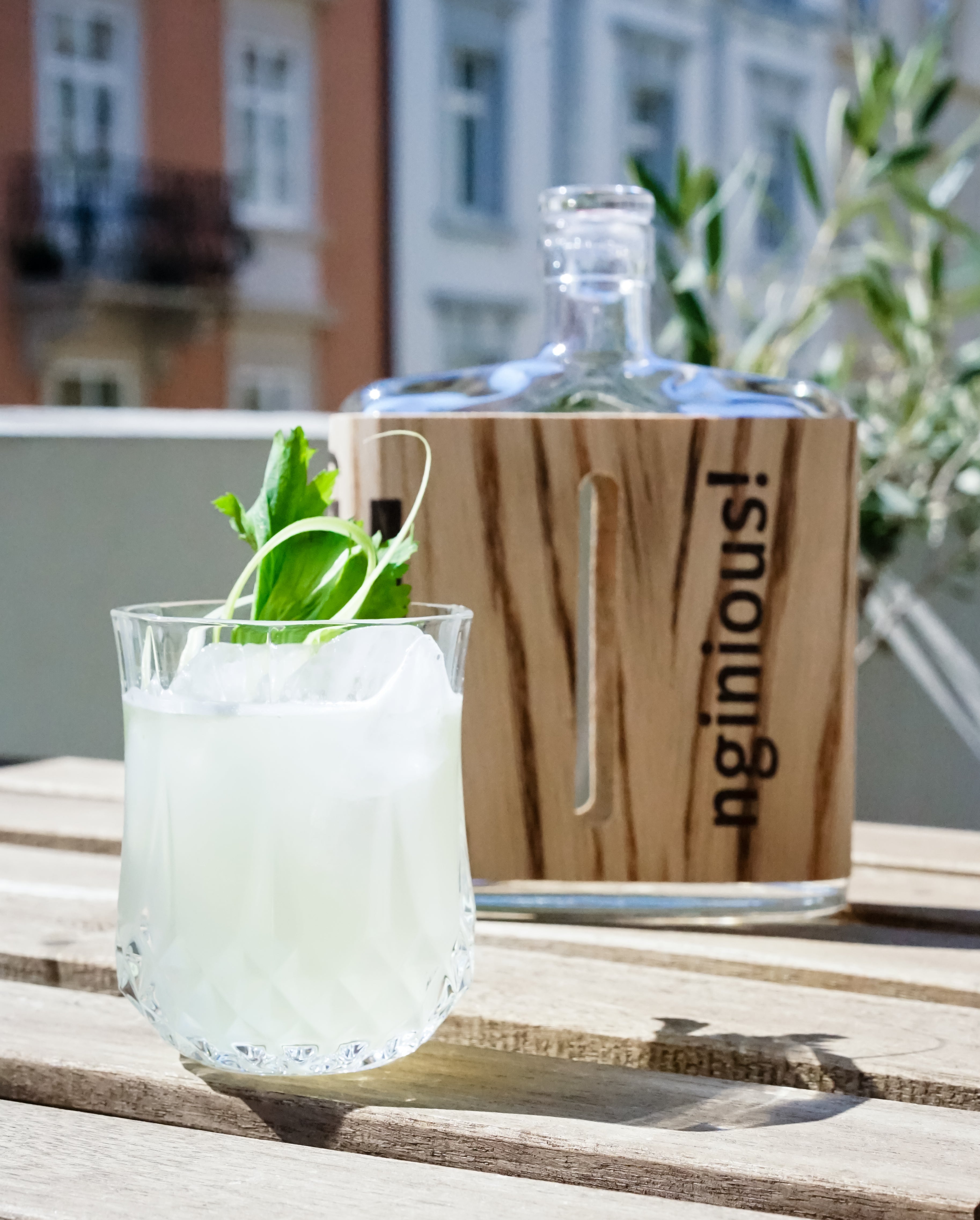 Smoked and Salted Celery Gimlet
