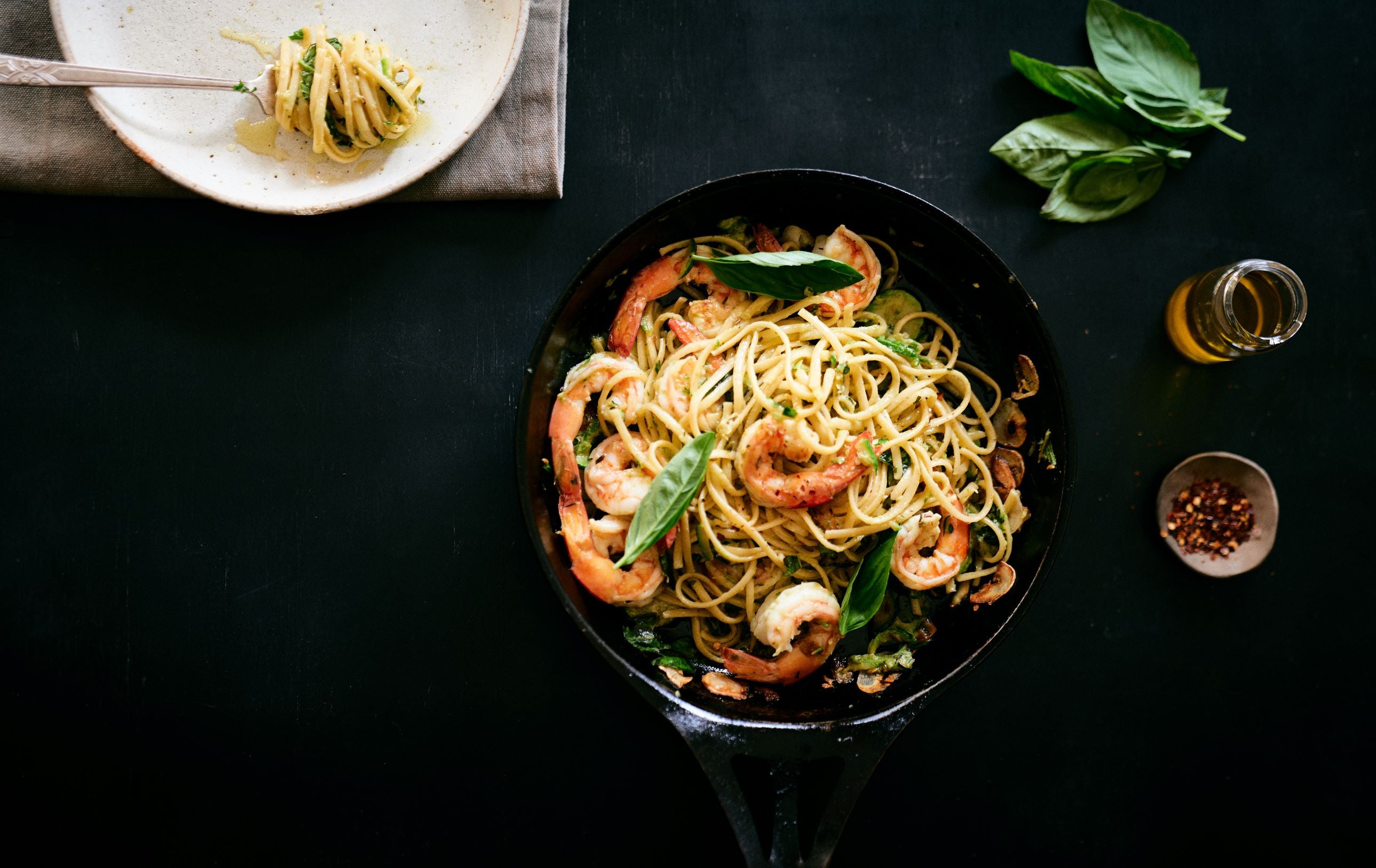 chef jason roberts prawn, chilli and fennel seed linguini