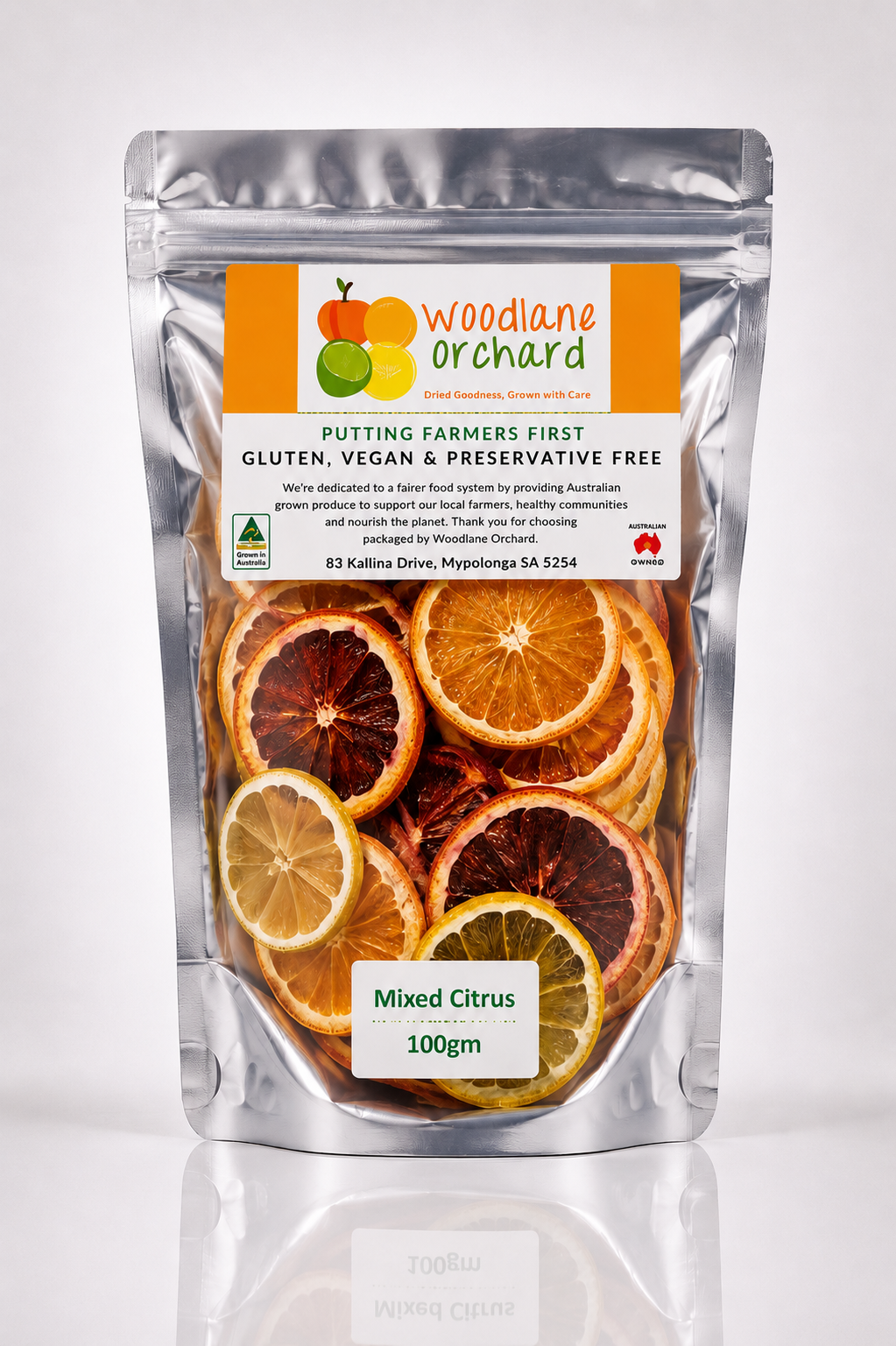 mixed citrus garnish. perfect for cocktails. Australian fruit. no preservatives