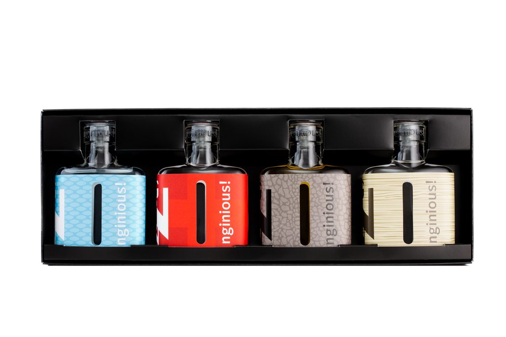 the ultimate taste box gift for a gin lover. includes 4 sample gin bottles from nginious!